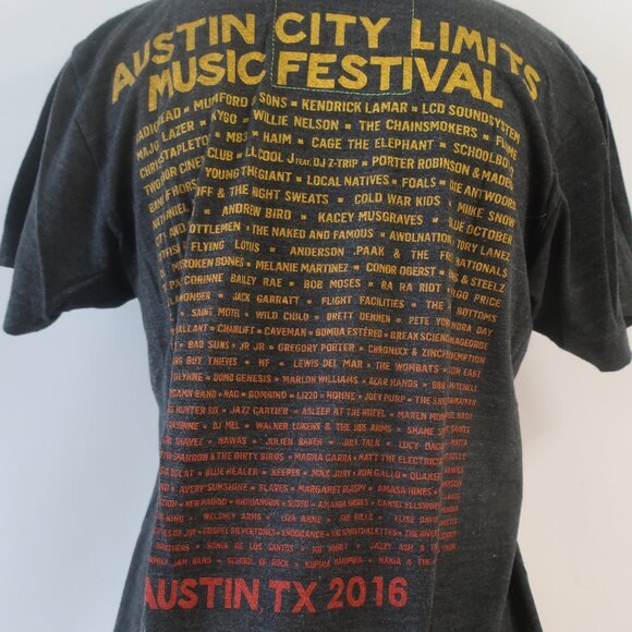Aviator Nation Austin City Limits Music Fest 2016 Charcoal Graphic T-Shirt Top M - Picture 8 of 10
